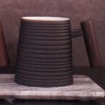고원 계수나무 머그컵 블랙 줄무늬 500ml